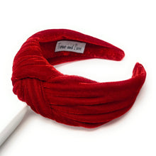Load image into Gallery viewer, Wide Knotted headband, headbands for women, stylish headbands, headband style, top knot headband, wide knot headband, wide headband, wide knot hair band, trendy headbands, top knotted headband, knotted headband, wide headband for women, hairband for women, autumn fashion headbands, fall knot headband, autumn knot headband, wide knot headbands for women, Solid knot headbands, solid wide knot headband, solid knot headband, Best seller, Best selling headbands, velvet knot headband, velour knot headbands