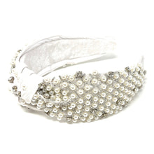 Load image into Gallery viewer, Bridal headband, Pearl wedding headband, Pearl Headpiece for bride, pearl headband for women, summer wedding hair accessories, bride gift, wedding headband, headpiece for bride, headband for bride, bridal gift, trendy headband, wedding hair piece, headbands for women, head band for bride, hair accessories, bridal headbands, bride silver headband, bridal accessories, bridal gift for bride, bridal wedding gift, rose gold hairband, bride headband, bride embellished headband, jeweled bridal headband