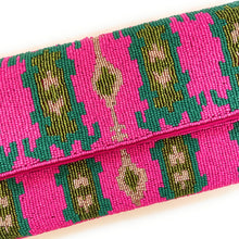 Load image into Gallery viewer, beaded clutch purse, beaded bag, birthday gift for her, summer clutch, seed bead purse, beaded bag, seed bead clutch, summer bag, clutch bag, engagement gift, bridal gift to bride, bridal gift, Fuchsia purse, gifts to bride, wedding gift, bride gifts, cross body purse, bride to be gift, engagement gift, bachelorette gifts, best friend gift, best selling item, party bag, summer purse, boho clutch, best friend gift, bridesmaid gift, Bohemian bag