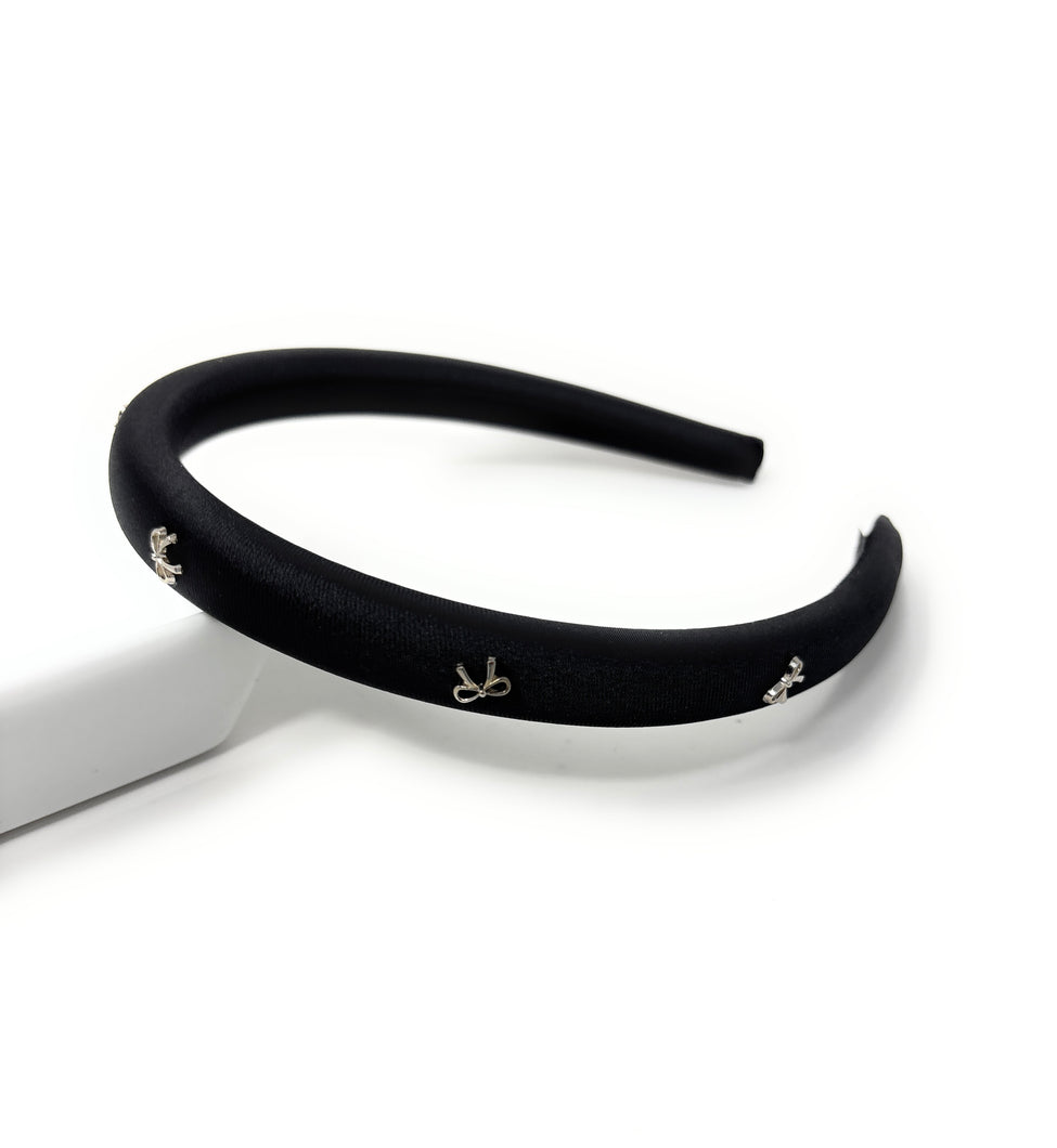 Thin Silver Bow Baroque Headband