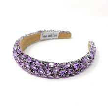 Load image into Gallery viewer, Statement headband with lavender gemstones and silver accents