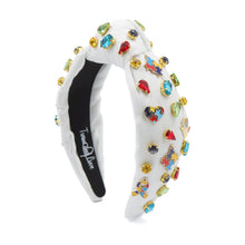 Load image into Gallery viewer, custom autism awareness headband, jeweled headband, autism top knot headband, autism awareness knot headband, autism jeweled headband, handmade headband, custom headband, bejeweled accessories, autism hair accessories, embellished earrings, custom earrings, autism awareness gifts, birthday gifts, bohemian headband, luxurious handmade accessories, party earrings, autism support gifts, autism awareness gifts, rhinestone headband, embellished headband, party headband, statement headband, best selling items