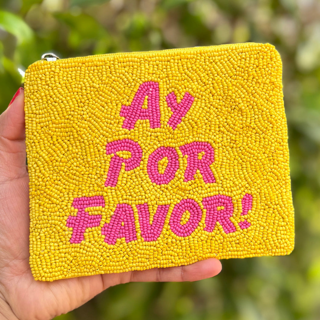 Ay Por Favor purse Pouch, Beaded Purse, RHOM gifts, Pouches, Real Housewives Gift, beaded pouch zipper, Girls trip gifts, beaded coin purse, gifs for her, birthday gifts, cute pouches, batch gifts, boho pouch, Real Housewives of Miami accessories, best friend gifts, Ay Por Favor pouch, girlfriend gift, miscellaneous gifts, best friend gift, gift card bag, Bachelorette gifts, Bachelorette party favors, Card case wallet, Bravo bachelorette, best selling items, zipper wallet pouch, Alexia and Marysol Ay Por Fa