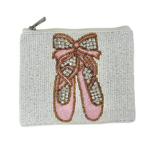 Load image into Gallery viewer, ballerina beaded Coin Purse Pouch, preppy ballerina white Beaded Coin Purse, pink bow Purse, bow Beaded Purse, Summer Coin Purse, Best Friend Gift, Boho bags, Wallets for her, boho gifts, boho pouch, boho accessories, best friend gifts, tween girl gifts, pink bow beaded coin pouch, miscellaneous gifts, best seller, best selling items, ballerina gifts, birthday gifts, preppy beaded wallet, party favors, ballet gifts for her, money pouch, wallets for girls, bohemian wallet, batch gifts, mother’s day gift, bal