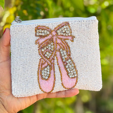Load image into Gallery viewer, ballerina beaded Coin Purse Pouch, preppy ballerina white Beaded Coin Purse, pink bow Purse, bow Beaded Purse, Summer Coin Purse, Best Friend Gift, Boho bags, Wallets for her, boho gifts, boho pouch, boho accessories, best friend gifts, tween girl gifts, pink bow beaded coin pouch, miscellaneous gifts, best seller, best selling items, ballerina gifts, birthday gifts, preppy beaded wallet, party favors, ballet gifts for her, money pouch, wallets for girls, bohemian wallet, batch gifts, mother’s day gift, bal