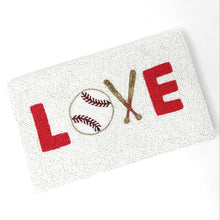 Load image into Gallery viewer, baseball beaded clutch purse, birthday gift for her, baseball crossbody bag, baseball fan purse, baseball beaded bag, game day handbag, beaded bag, baseball seed bead purse, birthday gift for her, seed bead purse, engagement gift, baseball lover bag, baseball fan gifts, baseball purse, gifts for her  baseball must have, game day beaded clutch purse, birthday gift for her, baseball crossbody clutch, baseball love beaded clutch purse, unique bags