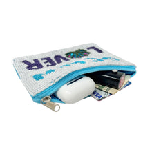 Load image into Gallery viewer, Beaded clutch showcasing beach vibes and ocean love