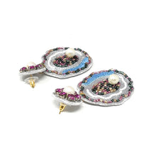 Load image into Gallery viewer, Pair of decorative earrings with gemstones on a white background