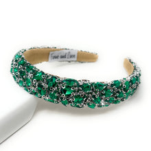 Load image into Gallery viewer, Green beaded headband on a white background