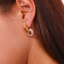 Load image into Gallery viewer, minimalist style Earrings, 18k gold stud Earrings, minimalist Earrings, leaf 18k gold hoop stud earrings, custom earrings, earrings party accessories, fancy accessories, 18k gold plated earrings, hoop stud custom earrings, best friend gifts, birthday gifts, gold plated bohemian earrings, luxurious handmade accessories, embellished night jewelry, Fancy earrings, bohemian gold plated earrings, minimalist jewelry, best selling items, handmade gifts, custom gifts, valentines day gifts valentines day for her, gi