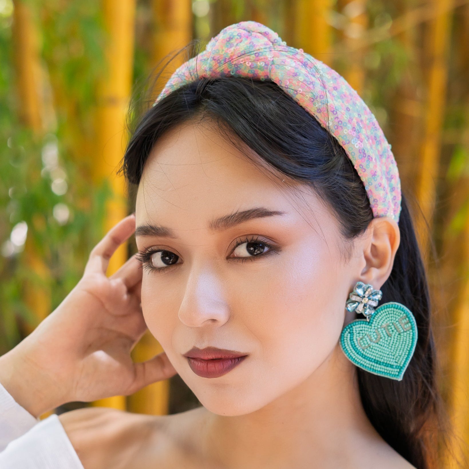 Sequin Headband | Headbands With Sequins | Twine and Love display picture 3
