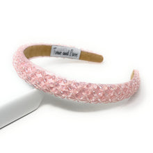 Load image into Gallery viewer, Pink beaded headband on a white background