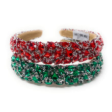 Load image into Gallery viewer, Two headbands with red and green gemstones on a white background