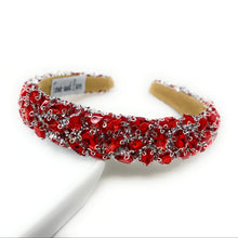 Load image into Gallery viewer, Red beaded headband on a white background