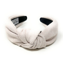 Load image into Gallery viewer, Beige tweed Headband, beige Knotted Headband, neutral color Knotted Headband, beige tweed Hair Accessories, neutral color Headband, Best Seller, headbands for women, best selling items, knotted headband, hairbands for women, nude color plaid gifts, Plaid knot Headband, winter hair accessories, winter plaid headband, tweed uniform headband, Statement headband, winter headband, winter style knot headband, custom Knotted headband, plaid headband, Winter Plaid knot headband, plaid knot headband, plaid access