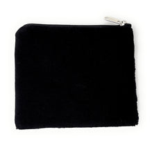 Load image into Gallery viewer, Black back of the Botox Money zippered pouch on a white background