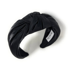 Load image into Gallery viewer, Black headband with a knot on a white background