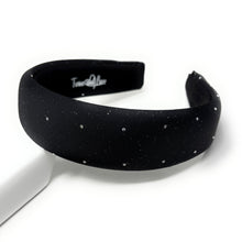 Load image into Gallery viewer, Black headband with rhinestones on a white background