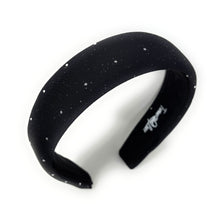 Load image into Gallery viewer, Black headband with small rhinestones on a white background