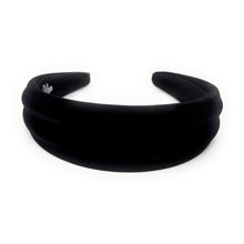 Load image into Gallery viewer, Black velvet headband on a white background