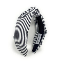 Load image into Gallery viewer, Black and white striped headband on a white background