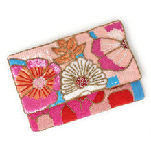 Load image into Gallery viewer, Embellished floral clutch purse with vibrant beadwork and sequins .