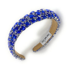 Load image into Gallery viewer, Elegant sapphire rhinestone headband with intricate gem design