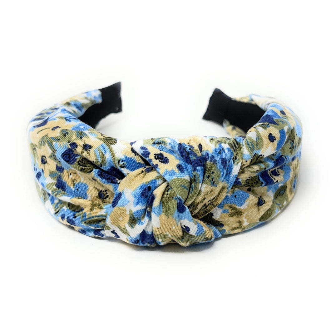 headbands for women, blue knot headband, handmade headbands, floral blue top knotted headband, blue knotted headband, hair band for women, embellished headband, floral headband, floral headband for women, summer headband, jeweled headband for women, knotted jeweled headband, wide floral headband, summer knot headband, blue floral headband, knotted headbands, yellow headband, game day hair accessories, game day headband, summer headbands, blue headband, best selling items
