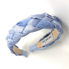 Load image into Gallery viewer, blue braided headband, headbands for women, indigo color headband, blue knot headband, best selling items, dark blue headband, braided headband, braided hair accessories, best seller, braided purple fabric headband, blue purple accessories, handmade headband, custom headband, boho headband, summer spring headband, soft blue headband, custom headband, handmade headband, summer headband, blue braided headband, best selling items, indigo braided knot headband 
