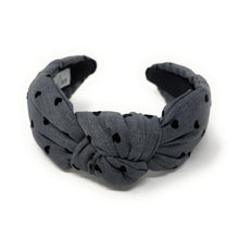 Load image into Gallery viewer, Gray knotted headband on a white background