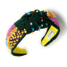 Load image into Gallery viewer, Statement boho headband with multicolor beading, embroidered accents, and decorative sequins designed for a chic and artistic look.