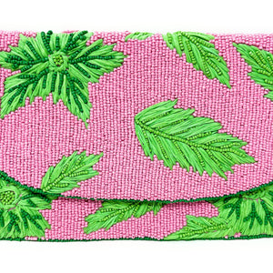 pink beaded clutch purse, birthday gift for her, summer clutch, seed bead purse, beach beaded bag, Beaded handbag, summer beaded bag, seed bead clutch, summer bag, birthday gift for her, floral clutch bag, seed bead purse, engagement gift, bridal gift to bride, bridal gift, palm leaves purse, gifts to bride, gifts for bride, wedding gift, bride gifts, beaded clutch purse,  summer beaded clutch, seed bead purse, beaded bag, summer bag, boho purse, tropical purse, tropical beaded clutch, pink purse