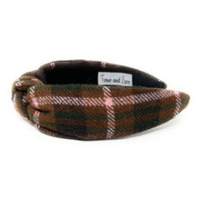 Load image into Gallery viewer, brown Pink Headband, holiday Knotted Headband, brown plaid Knotted Headband, pink brown Plaid Hair Accessories, Plaid Headband, Best Seller, headbands for women, best selling items, knotted headband, hairbands for women, brown plaid gifts, Plaid knot Headband, winter hair accessories, winter plaid headband, Plaid uniform headband, Statement headband, school uniform, school uniform knot headband, custom Knotted headband, plaid headband, Winter Plaid knot headband, plaid knot headband, plaid accessory