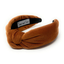 Load image into Gallery viewer, Fall Autumn Headband, Fall Knotted Headband, copper color Knot Headband, Fall Hair Accessories, velvet brown Headband, Best Seller, headbands for women, best selling items, knotted headband, hairbands for women, Fall Winter gifts, Solid color knot Headband, Solid color hair accessories, silver knot headband, Velour knotted headband, Statement headband, Birthday gifts, thanksgiving knot headband, Fall Autumn  accessories, copper solid headband, brown velour headband, Velvet knot headband, velvet knotted head