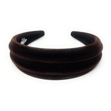 Load image into Gallery viewer, Brown velvet headband on a white background