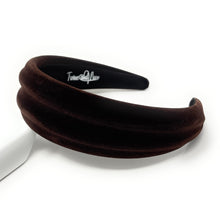 Load image into Gallery viewer, Brown velvet headband on a white background