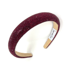 Load image into Gallery viewer, Burgundy glittery headband on a white background