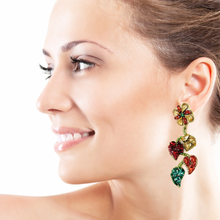 Load image into Gallery viewer, Chili beaded Earrings, autumn Earrings, Chili Earrings, Fall Earrings, earrings for Thanksgiving, Thanksgiving earrings, Autumn beaded earrings, Unique earrings, Chili pepper earrings, unique handmade jewelry, statement earrings, Brown earrings, Fall beaded earrings, Autumn jewelry, Holiday earrings, Chile Serrano earrings, custom designs, chili lover earrings, dangling earrings, unique earrings, Thanksgiving accessories, Autumn accessories, Autumn brown earrings, Fall accessories, best selling fall earring