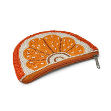 Load image into Gallery viewer, Colorful orange slice hand-beaded pouch