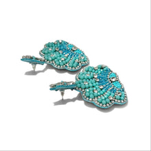 Load image into Gallery viewer, Lightweight beach-inspired beaded earrings with seashell motifs and vibrant ocean hues.