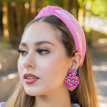 Load image into Gallery viewer, Beautiful pink Solid Color Velour Top Knot Headband - Handcrafted Hair Accessory