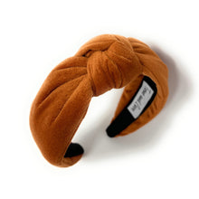 Load image into Gallery viewer, Fall Autumn Headband, Fall Knotted Headband, copper color Knot Headband, Fall Hair Accessories, velvet brown Headband, Best Seller, headbands for women, best selling items, knotted headband, hairbands for women, Fall Winter gifts, Solid color knot Headband, Solid color hair accessories, silver knot headband, Velour knotted headband, Statement headband, Birthday gifts, thanksgiving knot headband, Fall Autumn  accessories, copper solid headband, brown velour headband, Velvet knot headband, velvet knotted head