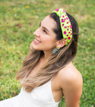 Load image into Gallery viewer, Summer Knot headband, multicolor knot headband, neon green knotted headband, neon green fuchsia accessories, multicolor top knot headband, neon green headband, neon headband, neon green pink color hair band, neon fabric headbands, summer neon headband, summer knotted headband, neon green hair accessories, summer accessories, neon green pink accessories, custom headband, summer headband, handmade headbands, solid knotted headband, best selling items, jeweled headband, handmade gifts, Solid color headband