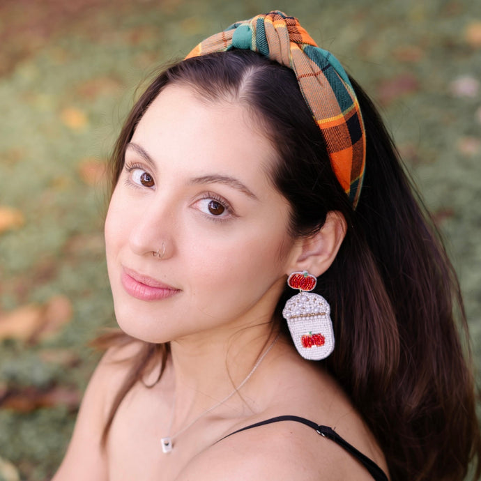 Thanksgiving Headband, Thanksgiving Knotted Headband, Orange Knotted Headband, Orange Plaid Hair Accessories, Plaid Headband, Best Seller, headbands for women, best selling items, knotted headband, hairbands for women, thanksgiving gifts, Thanksgiving knot Headband, Thanksgiving hair accessories, Thanksgiving headband, Pumpkin orange headband, Statement headband, Fall knot headband, jeweled knot headband, Fall Knotted headband, Autumn headband, Autumn Knotted headband