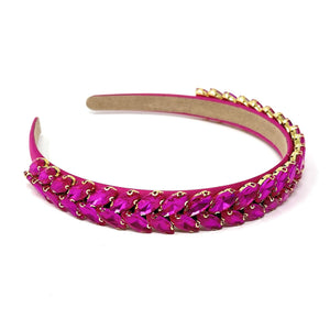 headband for women, fall headband, fuchsia color headband, fall winter headband, fuchsia headband, fuchsia dainty headband, fuchsia baroque  headband, dainty gold headband, fuchsia hair band, unique fuchsia headbands, unique headband, statement headbands, fuchsia leaf headband, knotted headband, fuchsia hair accessories, embellished headband, gemstone headband, luxury headband, embellished headband, jeweled dainty headband, baroque embellished headband, custom headband