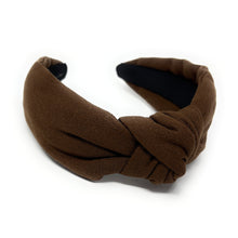 Load image into Gallery viewer, Dark Brown knotted headband on a white background