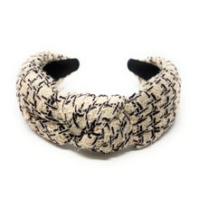 Load image into Gallery viewer, Textured headband with dark brown and beige pattern on a white background