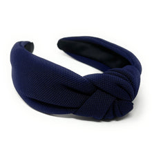 Load image into Gallery viewer, fall Headband, navy blue Knotted Headband, navy blue color Knot Headband, navy blue color Hair Accessories, navy blue knot Headband, Best Seller, headbands for women, best selling items, navy blue color knotted headband, hairbands for women, navy blue color Headband, Solid color hair accessories, navy blue headband, solid color knotted headband, Statement headband, game day knot headband, blue knot headband, solid hairband, solid color headband, custom headband, Handmade gifts, best selling items, Fall acce