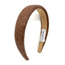 Load image into Gallery viewer, Close-up of dark brown straw headband with braided detail