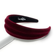 Load image into Gallery viewer, Maroon velvet headband on a white background